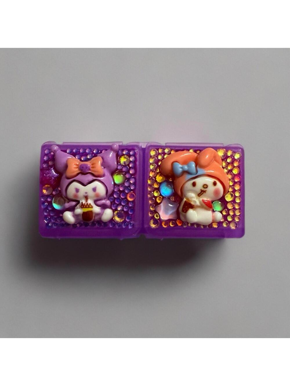 Handmade Decoden Mini Pill Box Kuromi Melody Junk Case Style For Trinkets & Meds